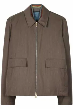 Paul Smith Kurtki, Mężczyzna, brązowy, M, Wełna, Kurtka wełniana Taupe Storm System