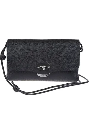 Zanellato Torebki, Kobieta, Czarny, ONE SIZE, Skóra, Biała skórzana listonoszka Pochette z efektem młotkowania