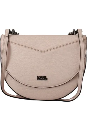 Karl Lagerfeld Torebki, Kobieta, Różowy, ONE SIZE, Skóra, Jasnoróżowa, liliowa skórzana torebka na ramię