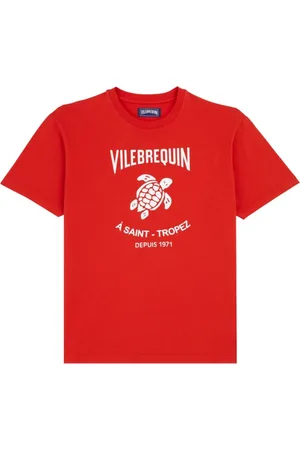 Vilebrequin Koszulki, Mężczyzna, Czerwony, M, Męski T-shirt z nadrukiem logo