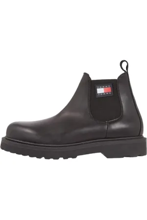 Tommy Hilfiger Buty, Mężczyzna, Czarny, 42 EU, Skóra, Botki Chelsea ze skóry Napa