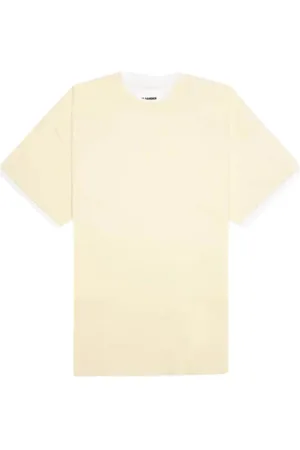 Jil Sander Koszulki, Mężczyzna, Beżowy, M, Bawełna, Bawełniany T-Shirt z Krótkim Rękawem i Okrągłym Dekoltem