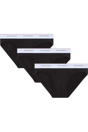 Dsquared2 Bielizna, Mężczyzna, Czarny, XL, 3-Pack Bawełniane Slipy Stretch