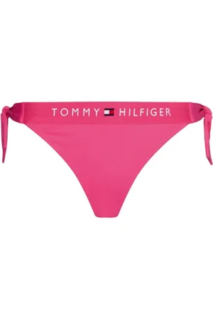Tommy Hilfiger Stroje kąpielowe, Kobieta, Różowy, S, Nylon, Bikini z wiązaniami po bokach Cheeky