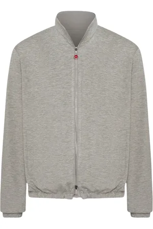 Kiton Kurtki, Mężczyzna, Szary, 3XL, Kaszmir, Dwustronna Szara Kurtka Bomberka