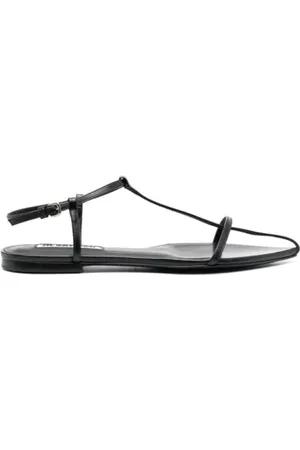 Jil Sander Buty, Kobieta, Czarny, 38 1/2 EU, Skóra, Czarne sandały klatkowe