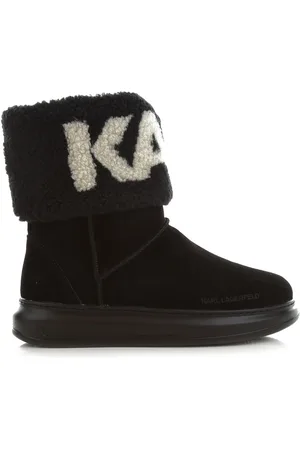 Karl Lagerfeld Buty, Kobieta, Czarny, 39 EU, Skóra, Wielokolorowe Botki do Kostki z Logo