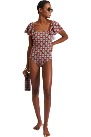 La DoubleJ Stroje kąpielowe, Kobieta, Różowy, L, Scarlett Ruffled Swimsuit