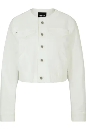 HUGO BOSS Kurtki, Kobieta, Biały, M, Bawełna, Kurtka jeansowa