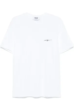 Msgm Koszulki, Mężczyzna, Biały, S, Klasyczny Bawełniany T-shirt dla Mężczyzn