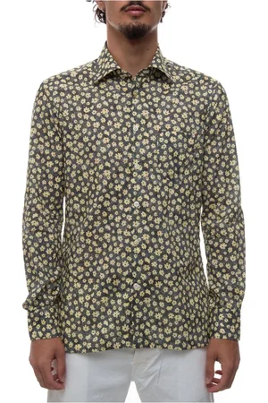 Kiton Koszule, Mężczyzna, Żółty, L, Koszulka Casual