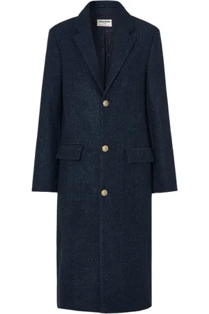 Zadig & Voltaire Płaszcze, Kobieta, Niebieski, M, Płaszcz Chevron Chine