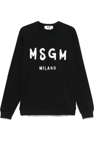 Msgm Bluzy, Mężczyzna, Czarny, M, Len, Czarny Sweter Klasyczny Styl Wygodne Dopasowanie