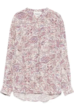 Isabel Marant Bluzki, Kobieta, Wielobarwność, S, Koszula w Paisley z Kontrafałdą