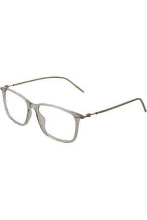 HUGO BOSS Akcesoria, Mężczyzna, Żółty, ONE SIZE, Złote prostokątne oprawki optyczne z octanu