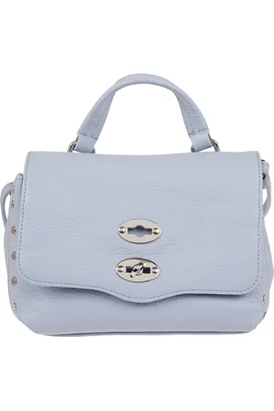 Zanellato Torebki, Kobieta, Niebieski, ONE SIZE, Bawełna, Czarna skórzana torebka crossbody z zapięciem na przekręcane zamknięcie