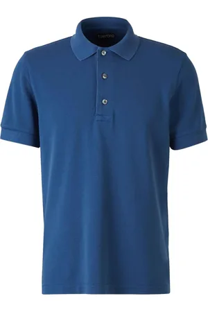 Tom Ford Koszulki, Mężczyzna, Niebieski, M, Bawełna, Koszulka Polo Piquet