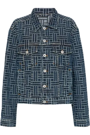 Kenzo Kurtki, Kobieta, Niebieski, M, Bawełna, Kurtka jeansowa Signature Weave