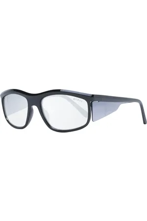 Guess Akcesoria, Mężczyzna, Czarny, ONE SIZE, Prostokątne okulary przeciwsłoneczne z lustrzanymi szkłami