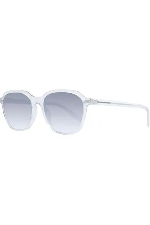 Ermenegildo Zegna Akcesoria, unisex, Biały, ONE SIZE, Prostokątne okulary przeciwsłoneczne z gradientowymi szkłami