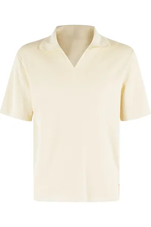 FORTELA Koszulki, Mężczyzna, Beżowy, S, T-shirt z kołnierzykiem polo i dekoltem v