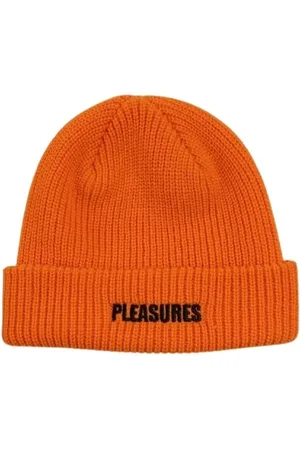 Pleasures Akcesoria, Mężczyzna, Pomarańczowy, ONE SIZE, Casual Zrobiony na Drutach Czapka