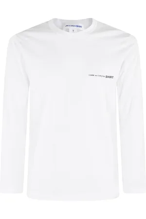 Comme des Garçons Koszulki, Mężczyzna, Biały, M, Biała Koszulka z Długim Rękawem i Logo