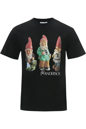 J.W.Anderson Koszulki, Mężczyzna, Czarny, XS, Bawełna, Koszulka z grafiką - Trio Gnomów