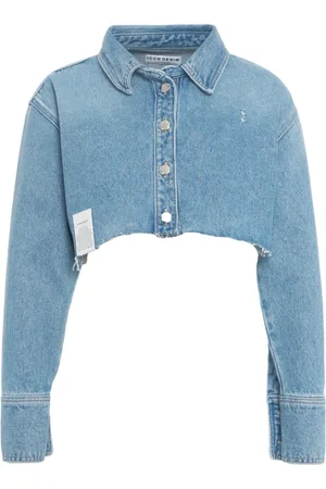Icon Denim Bluzki, Kobieta, Niebieski, M, Denim, Niebieska Krojona Koszula Dżinsowa Stylowy Guzik