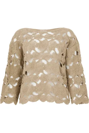 KANGRA CASHMERE Swetry, Kobieta, Beżowy, S, Beżowa kurtka damska