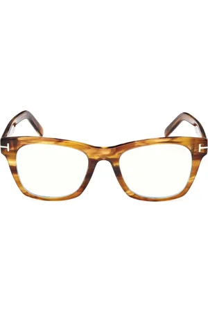 Tom Ford Akcesoria, Kobieta, Żółty, ONE SIZE, Okulary z kwadratowymi oprawkami