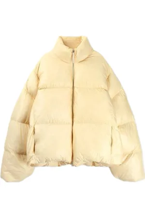Jil Sander Kurtki, Mężczyzna, Żółty, M, Pikowana kurtka puchowa z ukrytym kapturem