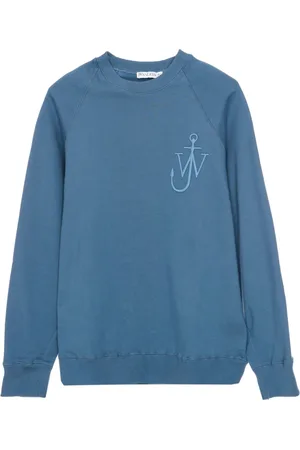 J.W.Anderson Bluzy, Mężczyzna, Niebieski, M, Oversized Button Sleeve Sweatshirt