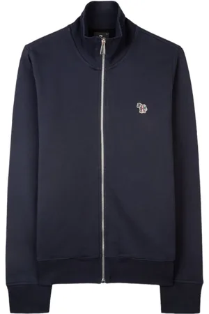 Paul Smith Bluzy, Mężczyzna, Niebieski, XL, Bawełna, Zasuwana bluza z logo zebry