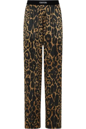 Tom Ford Bielizna nocna, Kobieta, Wielobarwność, S, Spodnie od Piżamy w Leopardzi Wzór