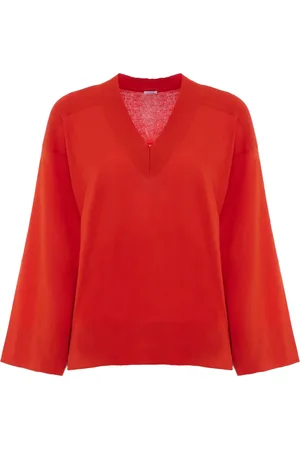 Malo Swetry, Kobieta, Czerwony, S, E2901 Scoop Neck Top