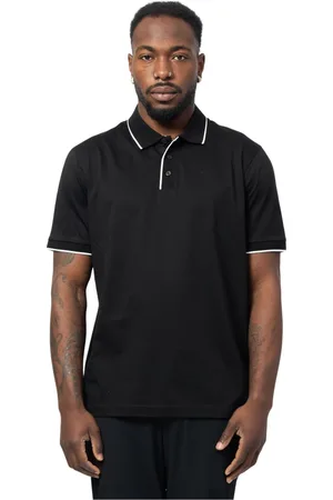 Armani Exchange Koszulki, Mężczyzna, Czarny, L, Bawełna, Czarna Polo z Kontrastowym Detalem