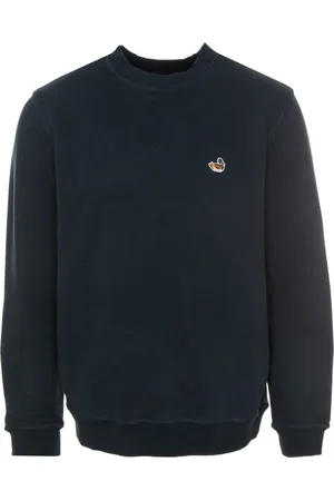 Edmmond Studios Bluzy, Mężczyzna, Niebieski, L, Kaczka Patch Crew Neck Loose Fit