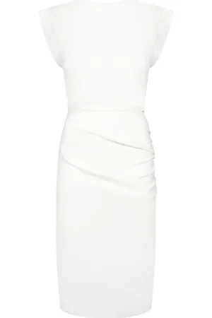 Pinko Sukienki, Kobieta, Biały, S, Len, Elegancka Szara Sukienka Midi