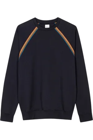 Paul Smith Bluzy, Mężczyzna, Niebieski, M, Pasiasta bluza dresowa z raglanowymi rękawami