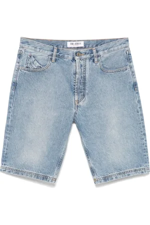 The Attico Szorty, Kobieta, Niebieski, W28, Denim, Jasne Niebieskie Szorty z Haftowanym Logo