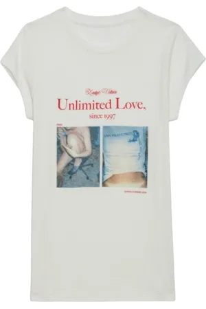 Zadig & Voltaire Koszulki, Kobieta, Biały, S, Bawełna, T-Shirt Photoprint Bianca