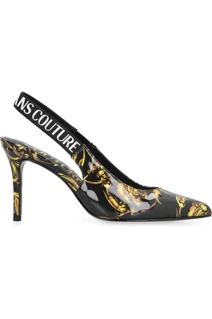 VERSACE Buty, Kobieta, Wielobarwność, 37 EU, Pompy ze skóry wegańskiej z noskiem w szpic