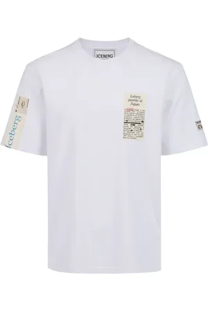 Iceberg Koszulki, Mężczyzna, Biały, 2XL, Bawełna, Biały T-shirt z bawełny dżersej o regularnym kroju