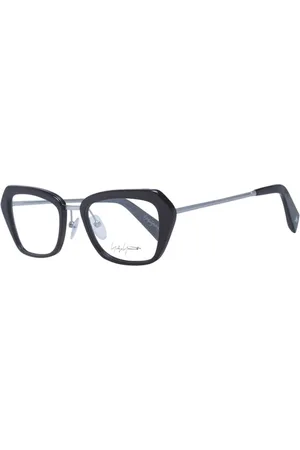 YOHJI YAMAMOTO Akcesoria, Kobieta, Czarny, ONE SIZE, Czarne Okulary Optyczne w Kształcie Prostokąta dla Kobiet
