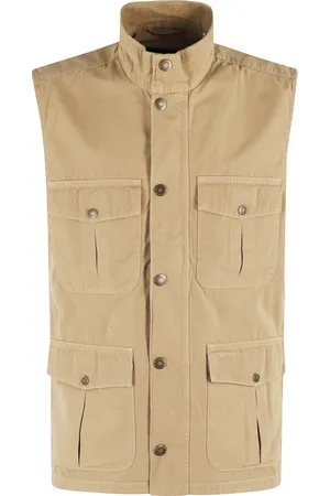 Barbour Kurtki, Mężczyzna, Beżowy, XL, Beżowy Kamizelka z bawełnianej tkaniny
