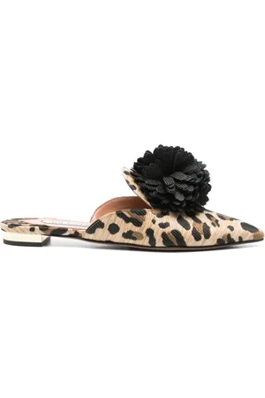Aquazzura Buty, Kobieta, Beżowy, 36 EU, Eleganckie Mule Płaskie Buty