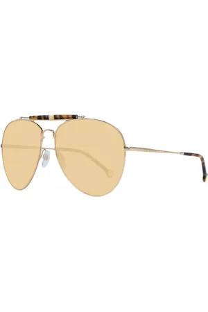 Tommy Hilfiger Akcesoria, Kobieta, Wielobarwność, ONE SIZE, Złote okulary przeciwsłoneczne Aviator z gradientowymi szkłami