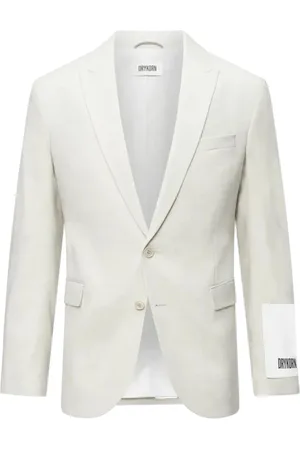 Drykorn Kurtki, Mężczyzna, Biały, 2XL, Klasyczny Blezer w Kratę z Kieszeniami