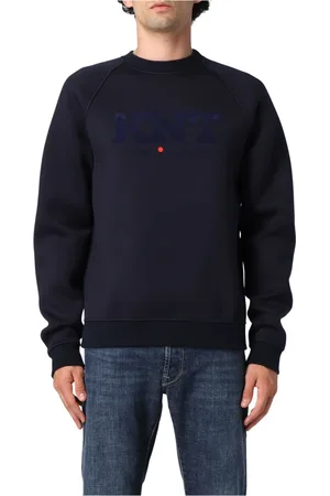 Kiton Bluzy, Mężczyzna, Niebieski, S, Stylowy sweter z okrągłym dekoltem
